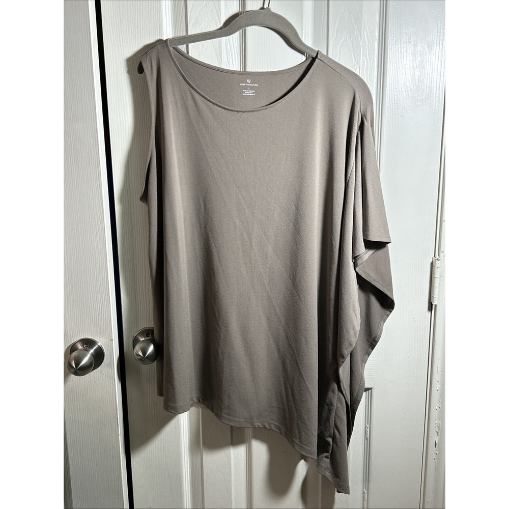 Worthington Tan One Shoulder Polyester Pullover Top Women's Size Large